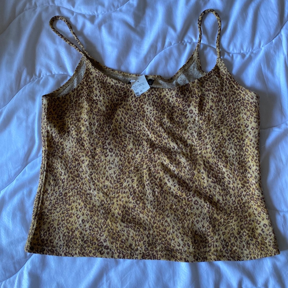 Cheetah Print Cropped Tank Top